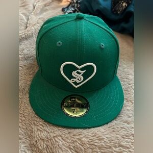 Supreme Heart New Era Green Hat 7 5/8